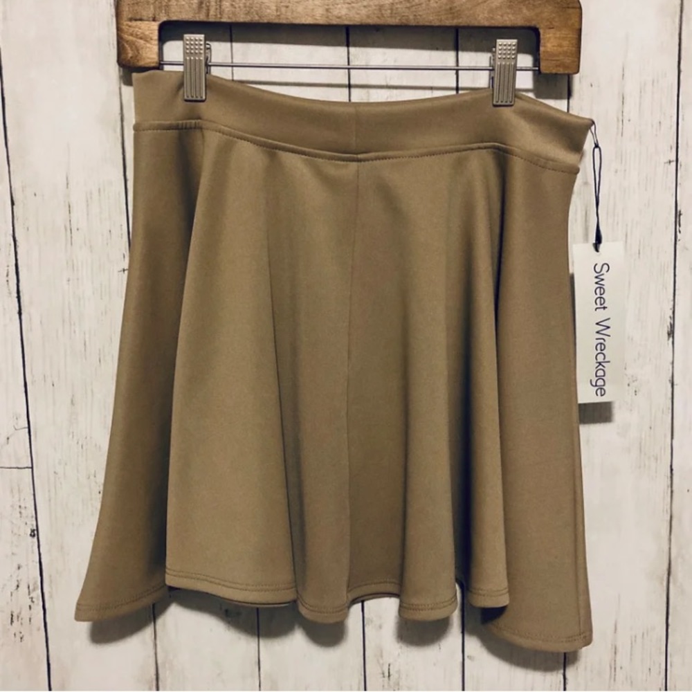 Tan Skate Mini Skirt